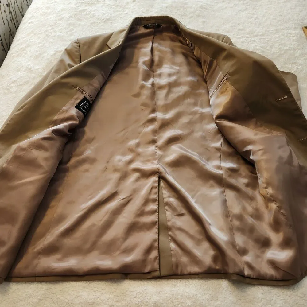 Jos. A. Bank Mens Light Brown Cotton Blend Sport Coat Blazer Jacket Size 41R